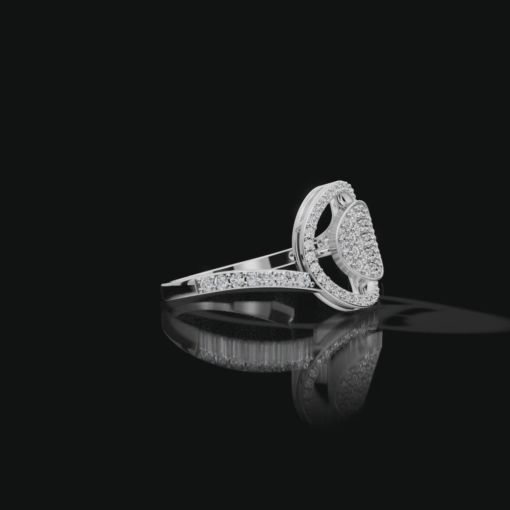 Pave Circle Halo Lab-Grown Diamond Ring