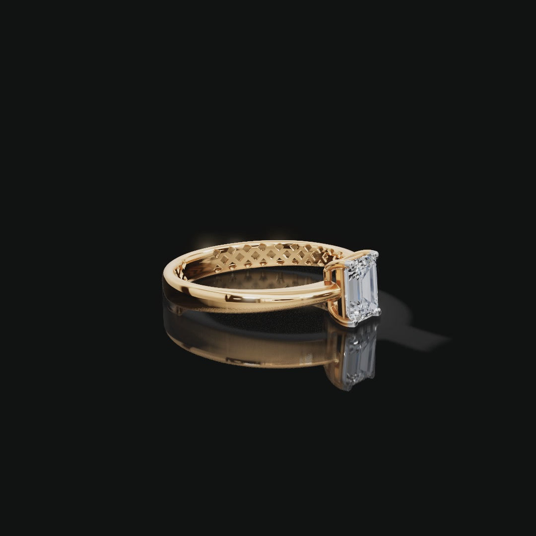 0.75 tcw Emerald Cut Lab-Grown Diamond Ring