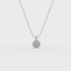 1.00 ct Romantic Lab Grown Round Diamond Halo Pendant