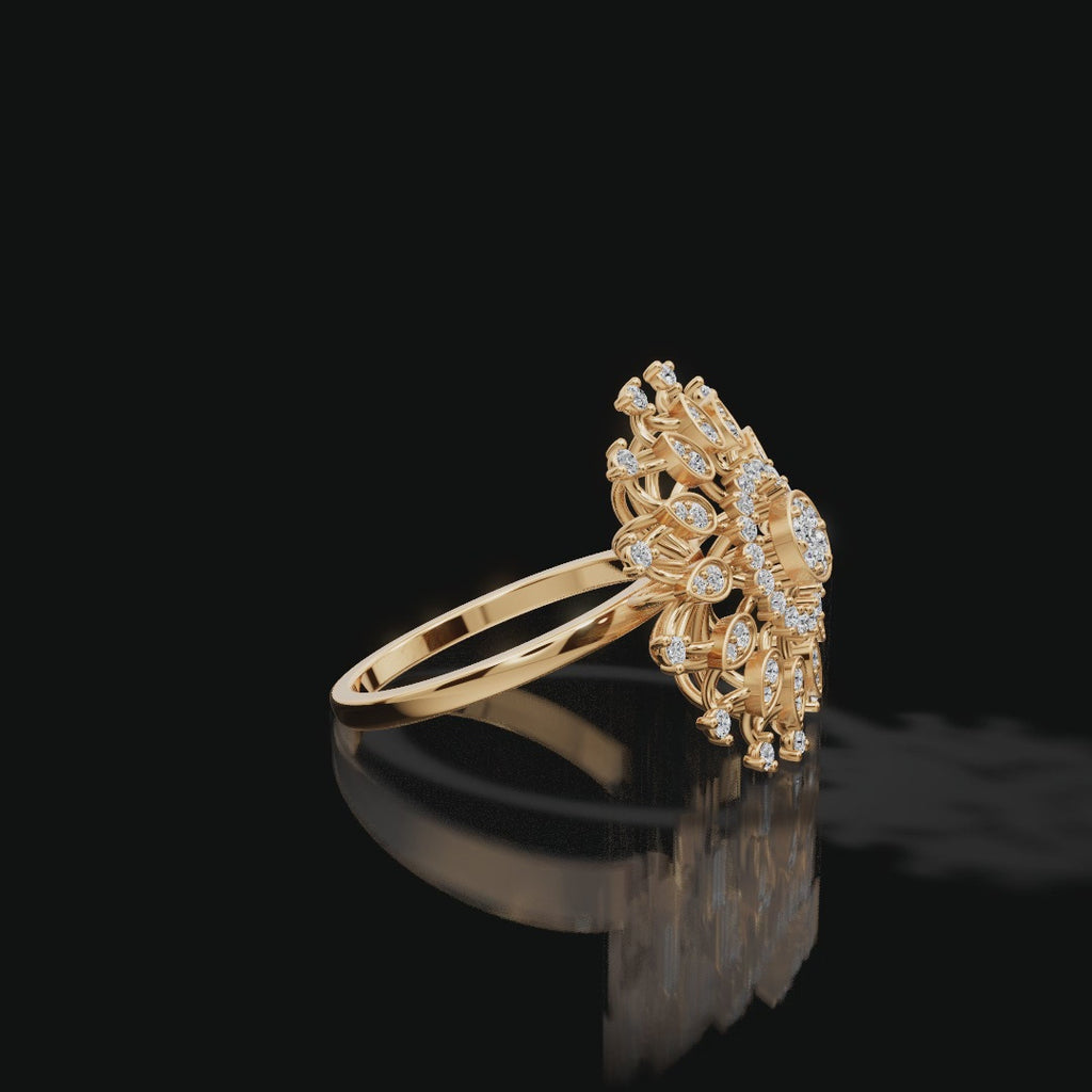 Sunburst Halo Lab-Grown Diamond Ring