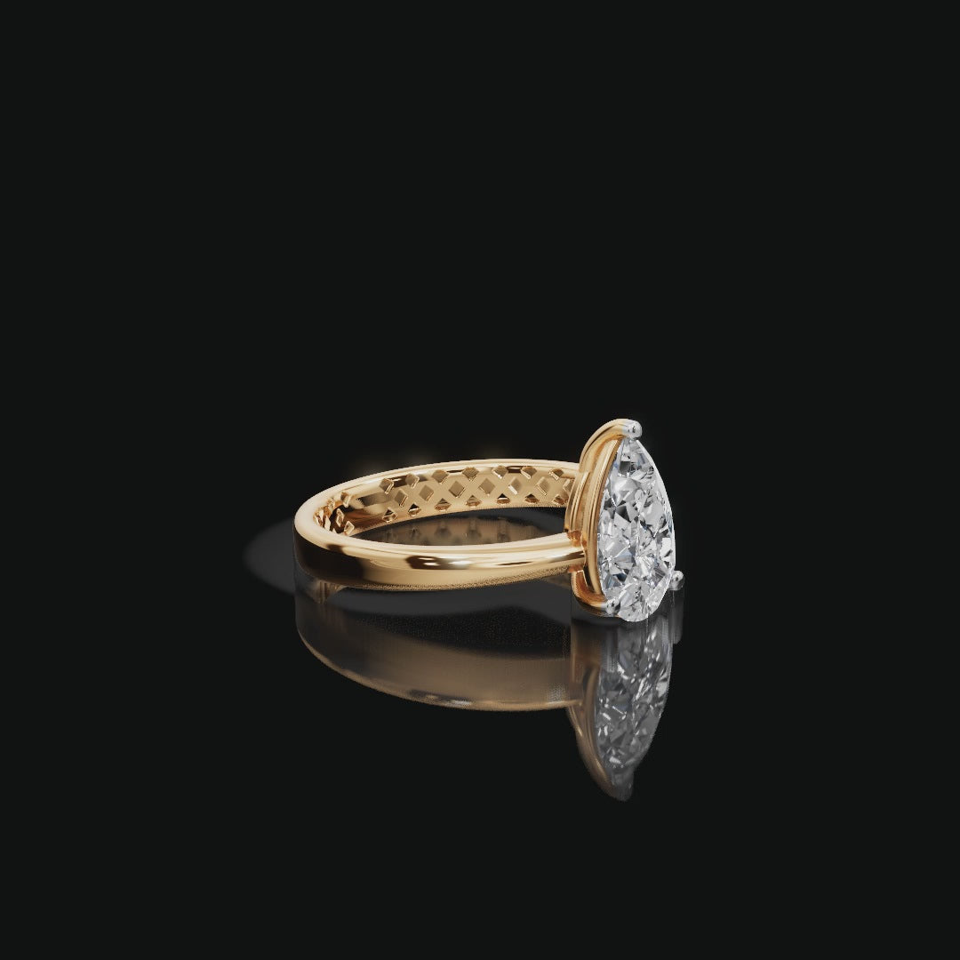 1.5 tcw Pear Shaped Lab-Grown Diamond Ring