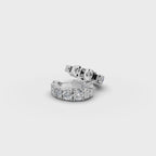 5.00 ct Statement Diamond-Studded Oval Shape Hoops Earring
