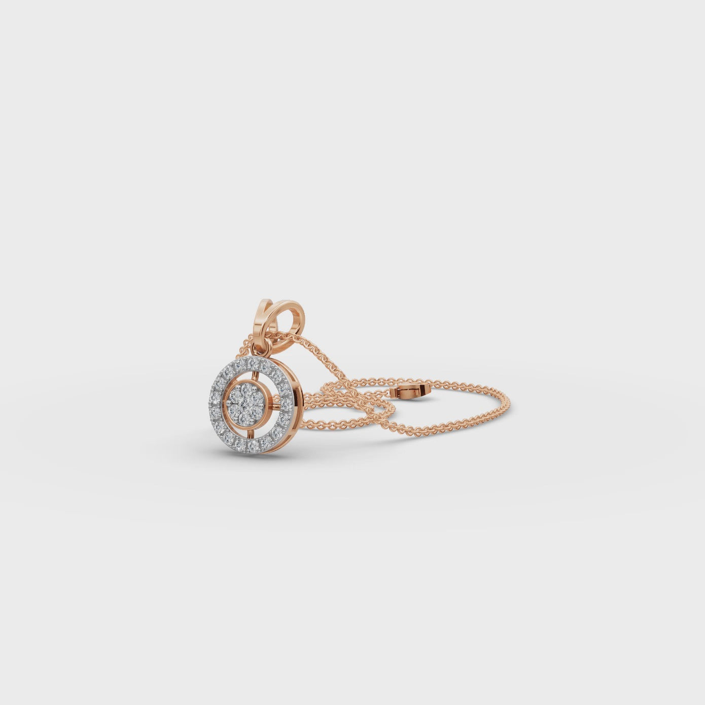Halo Lab-Grown Diamond Gold Pendant