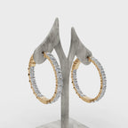 3.00 ct Bridal Lab Diamond Round Hoop EarHoops Earring