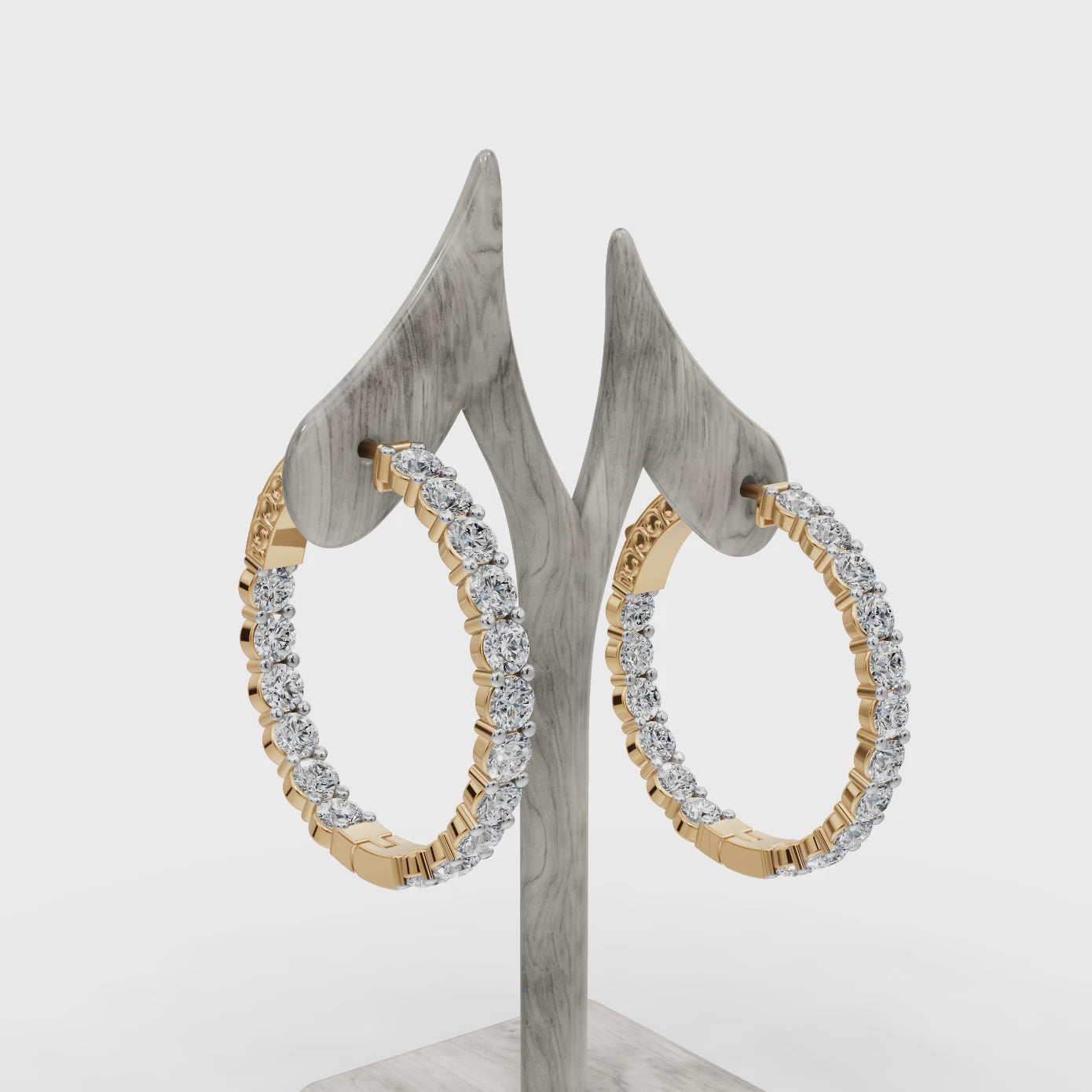 3.00 ct Bridal Lab Diamond Round Hoop EarHoops Earring