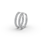 2.00 ct Everyday Wear Round Diamond Oval Shape Hoops